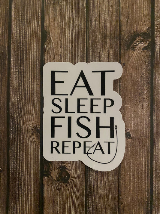 Eat Sleep Fish Repeat Sticker
